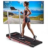 Laufband für Zuhause mit 10% Neigung, 12km/h Laufband Klappbar, Walking Pad mit Armstützen, Fernbedienung und App Steuerung, für Zuhause & Büro Keine Installation