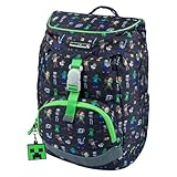 Baagl Schulranzen für 1. Klasse Jungen, Airy Schulrucksack, Ultraleicht Schule Tasche Kinder, Schultasche, Grundschule Ranzen (Minecraft)