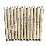 Pssopp 12-teilige Multiliner-Fineliner-Tintenstifte, Wasserabweisend und Schnell Trocknend, Glatt Schreibende Fineliner-Stifte-Set-Tinte Zum Skizzieren von Anime-Künstlern und