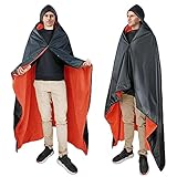 Catalonia Wasserdichte Decke für draußen, Kapuzendecke, Poncho, winddicht, warm, tragbar, für Stadion, Picknicks, Schule, Sportveranstaltungen, Camping, Strand, Outdoor-Abenteuer