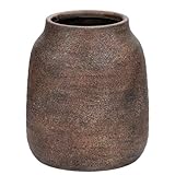 Dekovase Blumenvase aus Keramik Rund Tischvase im Antik Shabby Chic Look Vasen für Blumengesteck, H x Ø: 18 x 13,5 cm