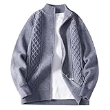 Herren Pullover Winter Warm Fleecepullover Strickpullover, Weihnachtspullover Herren Sweatshirt Sweater Pulli Winterpullover Schwarzer Langarm Männer