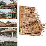 ZIUSFAC Simulation Palmendach Bar Dachschindel Strohdach Hawaii Palmdach Simulation Strohgrasdach Künstliche Palmgras Rolle Palmschindel Für Gazebo Hütte Strohdach Deko(0.5x2m/1.6x6.5ft)