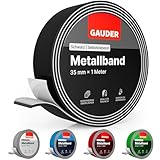 GAUDER Metallband selbstklebend schwarz I Ideal für Tonies®-Figuren & -Regale I Ferroband I Magnetband für Magnete I Eisenband I Stahlband (1m)