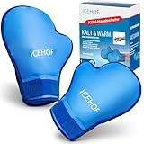 ICEHOF Kühlhandschuhe [2X] Sanfter Stoff - Kühlende Handschuhe für Hände/Finger - Gel-Handschuhe Kältehandschuhe (blau)