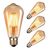 LED Edison Vintage Glühbirne, massway Retro LED Edison Glühlampe E27 (4W / 220V) 2400-2600K Warmweiß Retro-Licht, antike Lampe im Vintage-Stil im Haus Café Bar usw- 3 Stück
