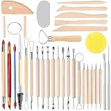 Wishlink Töpferwerkzeuge 32 Teiliges Set mit Werkzeugen zum Schnitzen von Keramikton für Anfänger Experten Kunsthandwerk