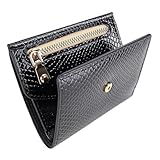 Portemonnaie Damen Klein mit RFID-Schutz, Mini Geldbörse Damen, Kleines Multifunktions-Geldbeutel mit Reißverschluss, Leicht zu Tragen, Geeignet für den Täglichen Gebrauch und auf Reisen (Schwarz-2)