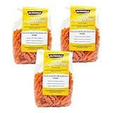 Oltresole - Bio-Pasta aus roten Linsen glutenfrei, Penne-Format - Protein-Pasta aus Hülsenfrüchten, 100% Bio-Mehl aus roten Linsen, vegan, glutenfrei, Packung mit 3 Packungen à 350 g