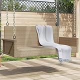 WKIEQACO Outdoor-Sitzgelegenheit, Outdoor-Bänke, Schaukelbank, Beige, 119 x 56 x 48 cm, Poly-Rattan