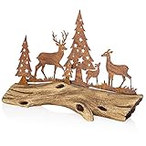 Weltbild Gartendeko Rost Wurzel Märchenwald - Weihnachtliche Waldtiere Figuren Rost Deko für Garten | Gartendeko Figuren Hirsch Deko | Holz Deko & rostige Gartendeko als Balkon Deko Fensterbank Deko
