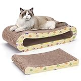 Nobleza Katze Kratzbrett Kratzpappe für Katzen 2 in 1, Katzenkratzer mit Katzenminze, Recycelbar Qualitäts-Pappe Kratzpad,Kratzpads Beidseitig Erhältlich