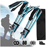 NODFU Trekkingstangen Wanderpolen 2pc Falten Wanderstöcke, Leichte Aluminium-Faltbare Trekking-spazierstöcke Eva Foam Grips Für Senioren Frauen Männer, 110-125 cm