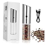 ABOOFAN Schleifer Elektrische Salzmühle Pfeffermühle Flasche stainless steel inoxlm Meersalzmühle Automatische Pfeffermühle elektrische pfeffermühle mühle schwarzer Pfeffer Pfefferstreuer