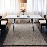FurnitureR Esstisch, ausziehbar, L-120 – 160 cm für 6 – 8 Personen, Elegantes Design, Tischplatte aus weißem Marmor, MDF mit Metallbeinen, vielseitig und minimalistisch, Küchentisch