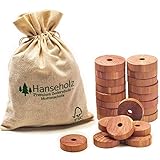 Hanseholz 40x Natürlicher Bio Mottenschutz und Baumwollbeutel – FSC®-Zertifiziert – 100% Bio Naturprodukt – Langlebige und chemiefreie Mottenabwehr - Schrankduft - Abwehr gegen Schlupfwespen