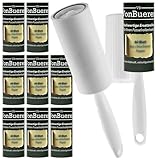 Fusselrolle Tierhaare 10 Rollen VonBueren | +2 Abroller + 2 Hüllen | Fusselrollen für Kleidung | Fusselbürste | Lint Roller | für Hunde und Katzen