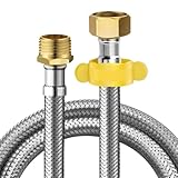 CYRENT Flexibler Edelstahl-Brauseschlauch G1/2 mit Nylongeflecht, verheddert sich nicht, silberfarben, 2er-Pack (100 cm)