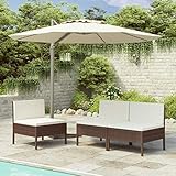 Sufrk Gartenstühle 3 STK. mit Auflagen Poly Rattan Braun Gartenstuhl Rattan Stapelstuhl Balkon Stuhl