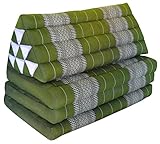 Wilai Thaikissen XXL Kapok ausklappbar Entspannungskissen Bodenkissen Sitzkissen Bodenmatte Loungekissen Zierkissen Yogakissen (81818 - grün)