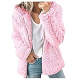 MianYaLi Solide Kunst-Oberbekleidung für Damen, langer Mantel, Winterjacke, warmer O-Ausschnitt, Damenmantel, Fleece, Bettjacken für Damen (Rosa, XL), rose, XL