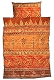 sister s. Bettwäsche Indi Reine Baumwolle, Satin - Bordürendruck absolut hip modernes Landhaus orientalischer Flair Ornamente Terra orange 155 cm x 220 cm