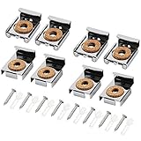 FYSL 2 Set (8 Stück) Ungerahmte Spiegelhalterung Federbelastete Spiegelaufhängung Clips Set mit Dübel und Schrauben für Schweren Spiegel,Glas