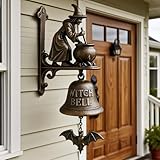 Vintage Halloween Hexe Türklingel, Hexen Deko, Halloween Deko, Gusseisen Gothic Witch Türklinge für Veranda, Garten, Haustür, Hexendekoration