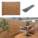 Natürlicher Bambus-Sichtschutz für den Außenbereich, Privatsphäre, 61 x 700 cm und 61 x 800 cm, gerollter Schilfzaun, dekorativer Terrassenzaun