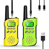 AWANFI Walkie Talkie Kinder, Walkie Talkie Aufladbar mit Li-ion Akku, Funkgerät Set, Walki Talki mit VOX, LCD Taschenlampe, Tastensperre, Walky Talky für Geschenk/Camping/Abenteuer, 3-12 Jahre