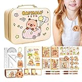 Capybara Schreibwaren-Set, niedliches ästhetisches Schreibzubehör-Set, kreatives Schulzubehör für Kindergarten, Teenager, Kinder, Mädchen, Studenten, tägliche Notizen und Klassenzimmer