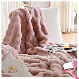 BLLMTEAR Kunstfelldecke Kuscheldecke Felloptik - Kunstfell Decke Plüsch Flauschig Felldecke Faux Kaninchenfell Decke Kuscheldecke Fell Bubble Decken for Couch Bett Sofa(8,Blanket160x200cm)