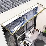 Türüberdachung für den Außenbereich, UV- und wetterbeständig, mit brauner Aluminiumhalterung, perfekt für Haustür, Terrasse, Veranda und Außenschutz