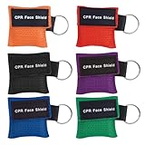 LEOEASIY 6Pack Beatmungsmaske Erste Hilfe,Beatmungsmaske,Beatmungsmaske Schlüsselanhänger,Mund zu,Mund Beatmung Schutz,Beatmungstuch Schlüsselanhänger,Cpr Face Shield,Schlüsselanhänger Beatmungsmaske
