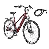 TELEFUNKEN E-Bike Damen Elektrofahrrad Alu 28 Zoll mit 24-Gang Shimano Acera Kettenschaltung, Pedelec Trekkingrad mit Hinterrad-Motor 250W 11,6 Ah, 36V Akku, XC940 Expedition