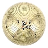 OSALADI Goldene Spiegelnde Garten Hohlkugel 25cm Laserreflektierende Disco Dekoration für Terrasse und Garten Polierte Außendekoration für Partys und Teiche