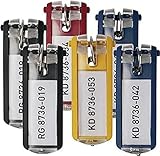 Durable Schlüsselanhänger Key Clip, 6 Stück, Schlüsselschilder, farbig sortiert, 195700