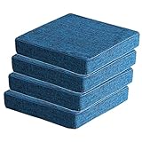 Bequeme rutschfeste Stuhlauflagen, 5 cm dick, mit abnehmbarem Bezug, für Küche, Garten, Terrasse, Blau, 40 x 40 x 5 cm