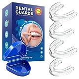 Frutilexia 4 Stück Knirscherschiene für Nacht, Zahnschiene Knirschen, 2 Größen, Aufbissschienen Transparent, Beißschiene für Männer Frauen, Verbessert den Schlaf, Gegen Bruxismus und Zähneknirschen