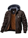 GGleaf Jungen Kunstlederjacke Winddicht Warm Wintermantel Kinder Bomber Oberbekleidung Wasserdicht PU Motorradjacke, Kaffee, 6-7 Years