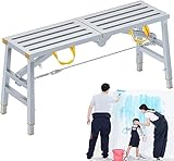 GZHENOZ Stehleitern, Gerüstplattform, klappbares Gerüst, höhenverstellbare Arbeitsplattform, Stahlgerüstausrüstung, Werkzeuge für Heimwerkerarbeiten, Fensterreinigung (