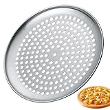 Anulely Perforierte Pizza-Pfanne, rund, antihaftbeschichtet, Aluminiumlegierung, Pizzablech, Backzubehör für hausgemachte Pizza, Kuchen, gebackenes Gebäck, Sandwiches