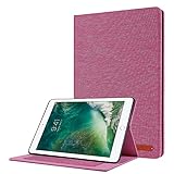 OWSIHNZBF Kompatibel mit iPad mini 6 Hülle, Flip Fold Stand Case Schutzhülle aus Stoff Auto Wake Sleep Kartenfächern(Pink)