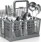 SQOON Besteckkorb Spülmaschine Universal, Spülmaschinenkorb Besteck, Besteckkasten Spülmaschine Besteckkorb, Besteckkasten Geschirrspüler, 24 x 13,5 x 12,5 cm, Inkl. Klappbarer Gitterdeckel