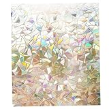 Buntglas-Fensterfolie, 45, 7 x 200, 9 cm, Sonnenschutz, Fenster-Sichtschutzfolie, wasserfest, statisch haftende Buntglas-Aufkleber für Zuhause, Büro, Küche, Badezimmer