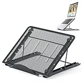 BSTMOME Laptop-Ständer, faltbar, tragbar, belüftet, universal, leicht und verstellbar, ergonomisch, kompatibel mit iMac/Laptop/Notebook/Notebook/Tablet/Tablet (schwarz)