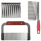 BESTonZON 3pcs Wellenkartoffelschneider Edelstahl Kartoffelschneider dekorative Kartoffelschneider