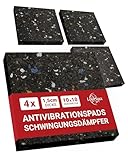 LouMaxx Antirutschmatte Waschmaschine 4er Set 10cmx10cm - Gummimatte – 1,5 cm dicke und rutschfeste Antivibrationsmatte Made in Germany Waschmaschinen Unterlage auch für Trockner und andere Geräte