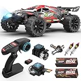 Hosim 1:8 Brushless RC Auto Erwachsene, 3S 11.1v 2600mAh Lipo, 80 KM/h Ferngesteuertes Auto Schnell, 4wd RC Car Offroad Wasserdicht All Terrain, Hobby Large RC MonsterTruck für Erwachsene Kinder