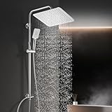 Görbach Edelstahl Duschsystem Duschset ohne Armatur Regendusche Wassersparend Überkopfbrauseset (SJ-E3030CP)
